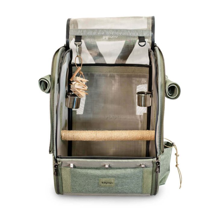 TrackPack: Backpack Bird Travel Carrier with Perch