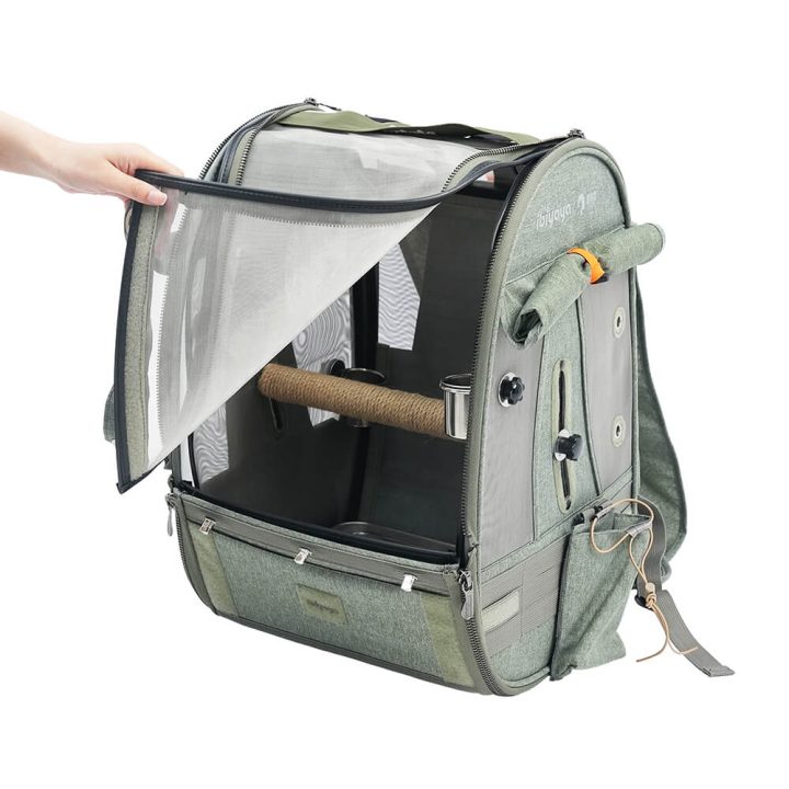TrackPack: Backpack Bird Travel Carrier with Perch