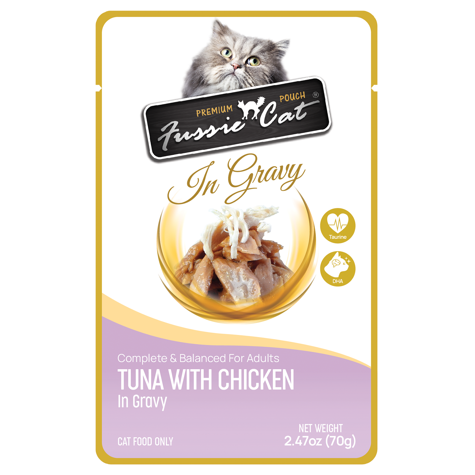 Fussie Cat Pouch - Tuna with Chicken in Gravy (2.47oz)