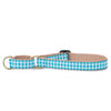 Up Country Turquoise Gingham Cast Brass Martingale Collar