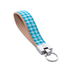 Up Country Turquoise Gingham Cast Brass Key Ring
