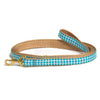 Up Country Turquoise Gingham Small Breed Dog Leash Made in USA