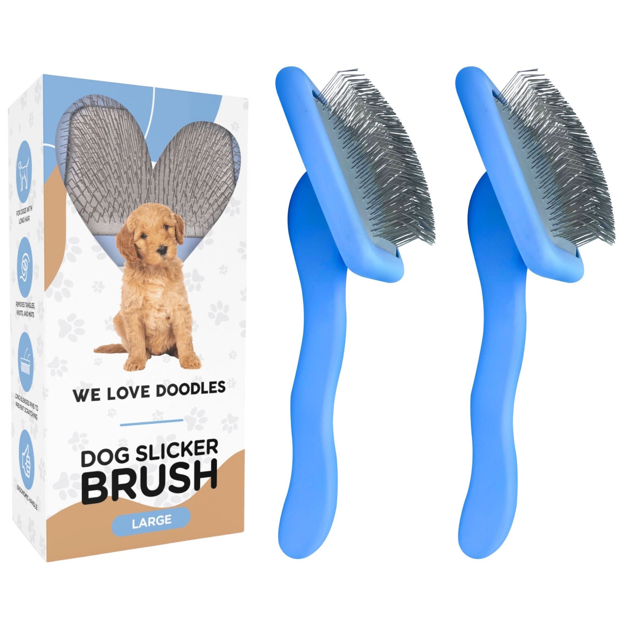 Slicker Brush for Dog - Two Large Slicker Brushes