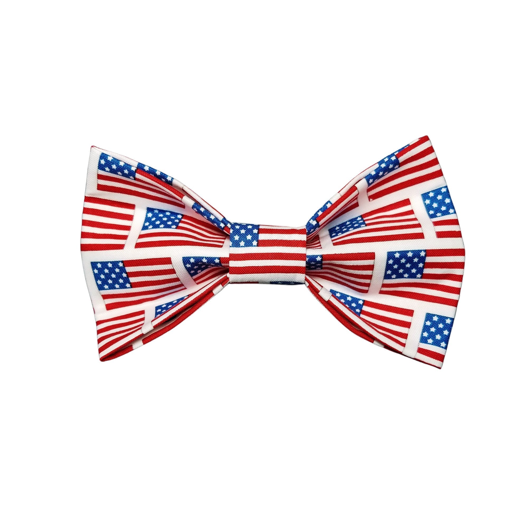 USA Flags Dog Bow Tie