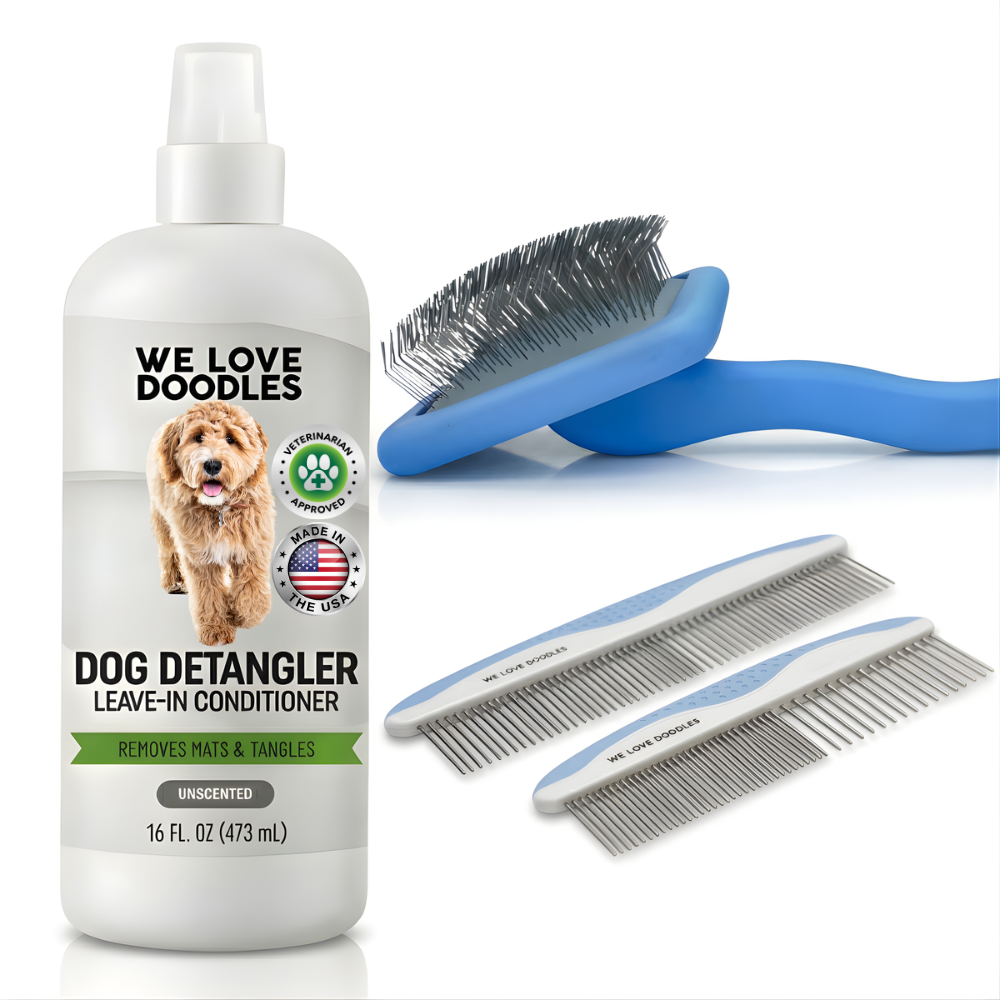 Unscented Grooming Starter Pack (Brush, Combs & Detangler)