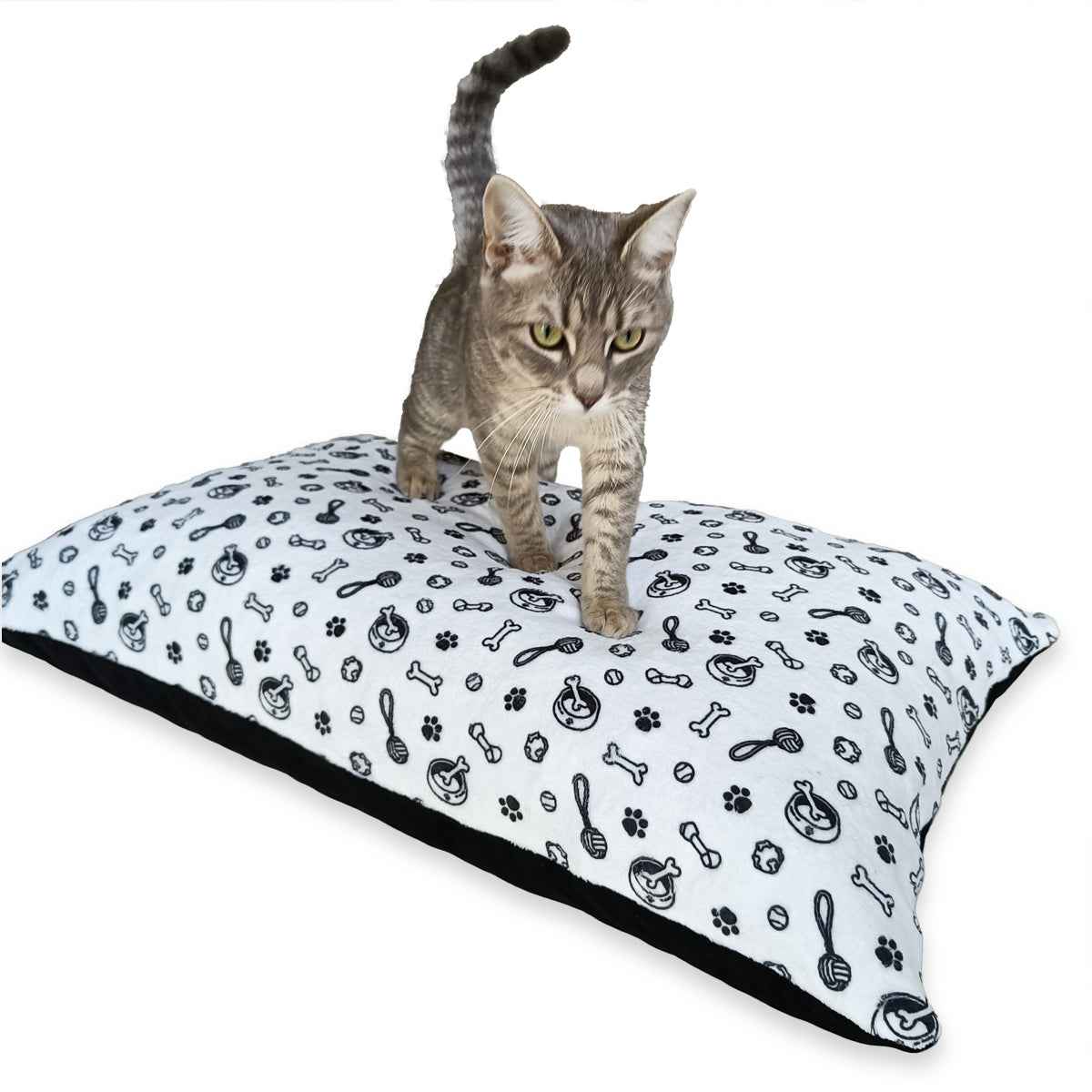 Gio Black Velvet Washable Pet Pillow Bed