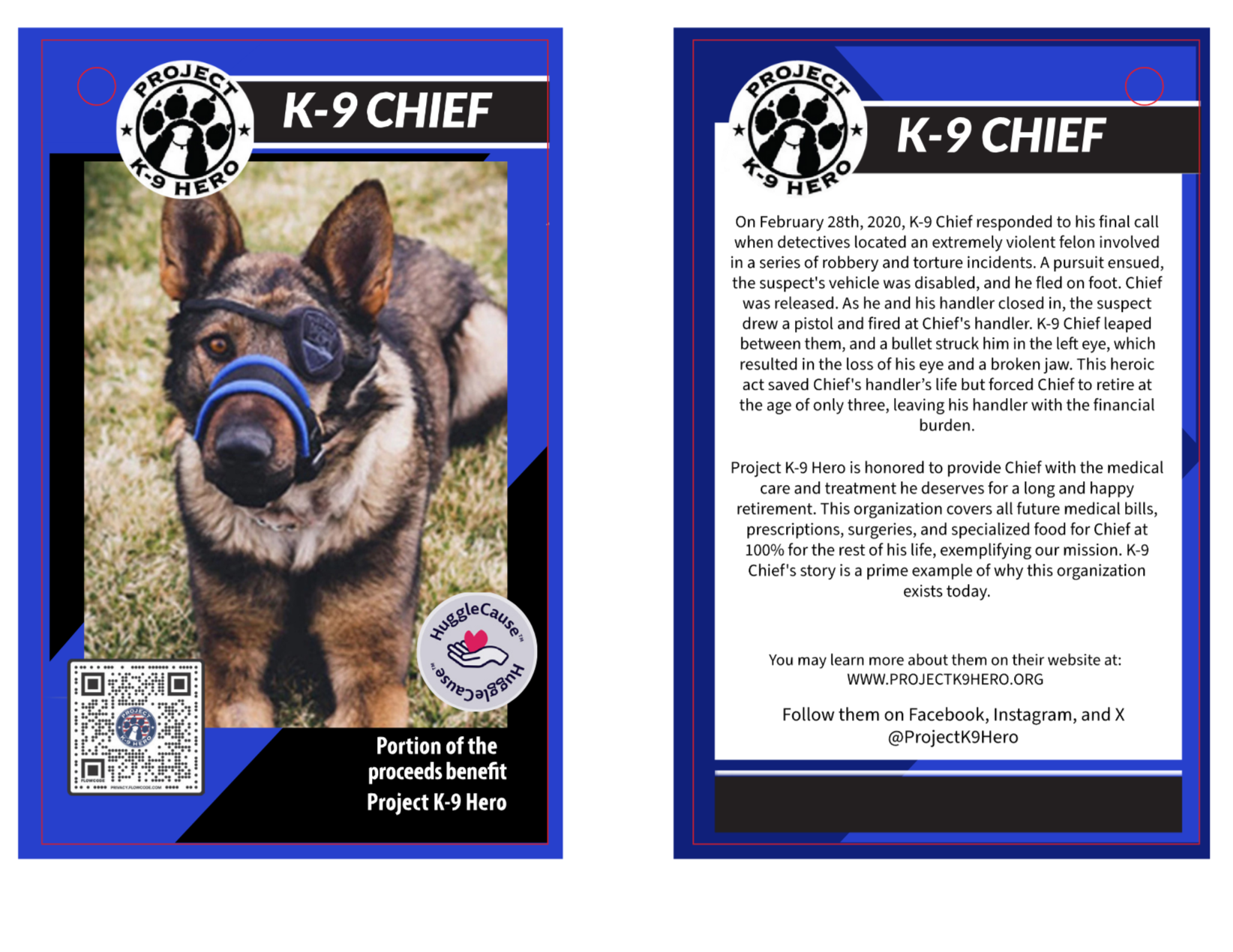 HuggleCauseTM, Project K-9 Hero, K-9 Chief Knottie Plush Dog Toy, Large