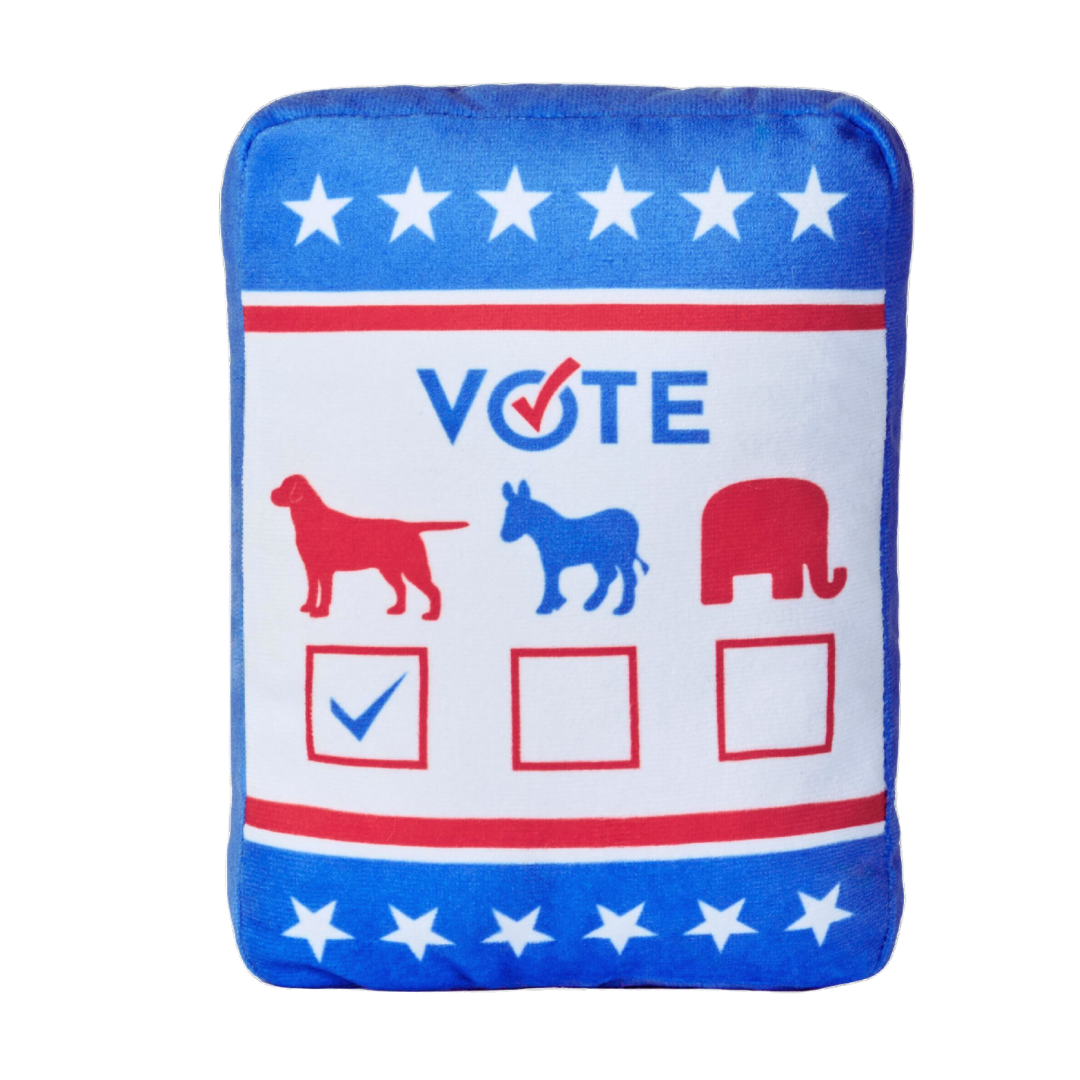 Pawsidential Ballot Squeaker Pawlitical Dog Toy with Crinkle Paper