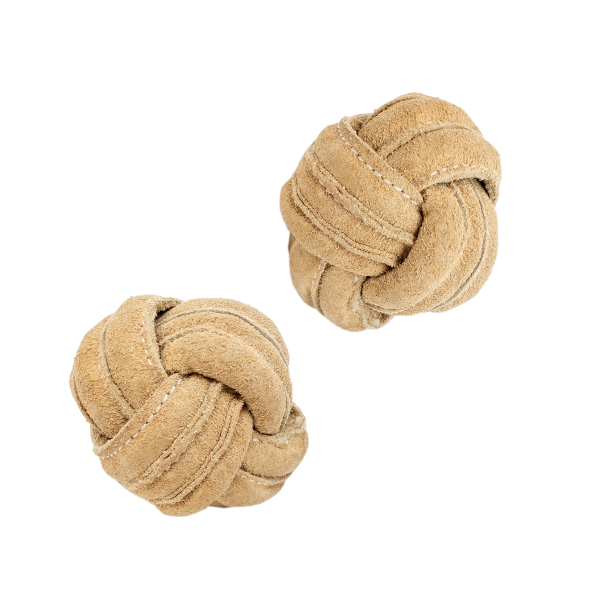 Huggle-Hide Natural Leather Ball Dog Toy, 2 Pack
