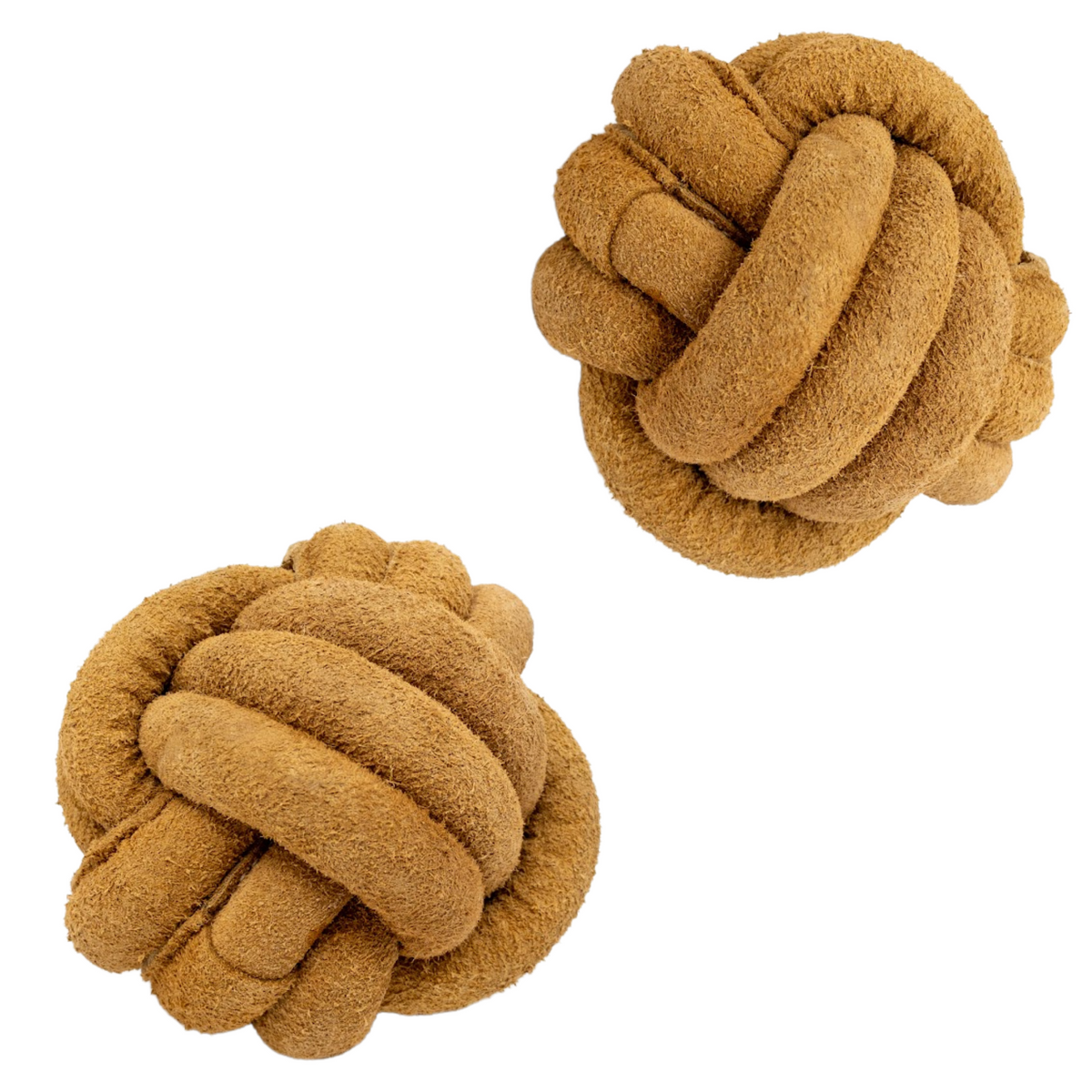 Huggle-Hide Natural Leather Ball Dog Toy, 2 Pack