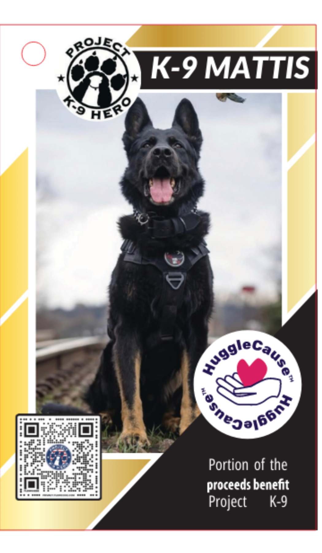 HuggleCauseTM, Project K-9 Hero, K-9 Mattis Knottie Plush Dog Toy, Large
