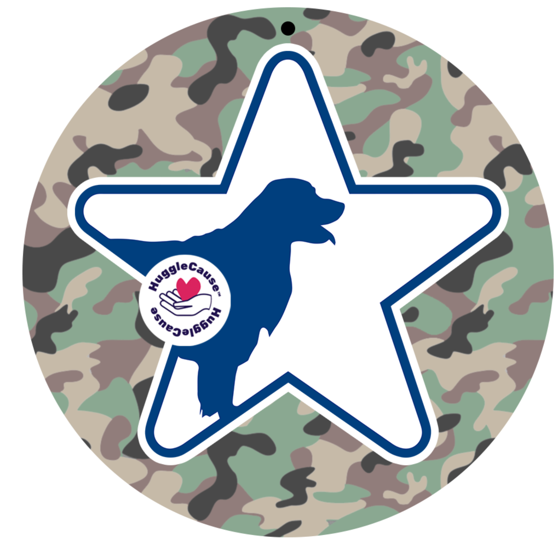 HuggleCauseTM, Warrior Canine Connection, Camouflage HuggleFleece Plush Ball Dog Toy