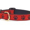 Red and Black Paw Dog Collar
