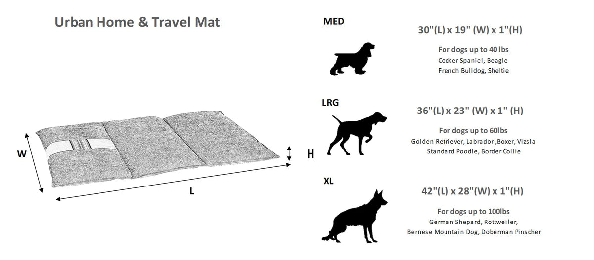 Bowsers Urban Home and Travel Dog Mat - Portable Home and Travel Comfort