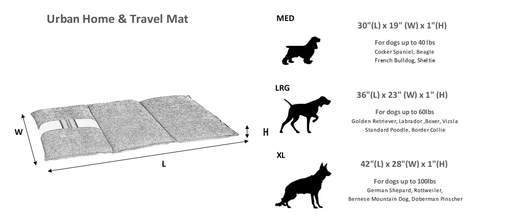 Bowsers Urban Home and Travel Dog Mat – Portable Home and Travel Comfort