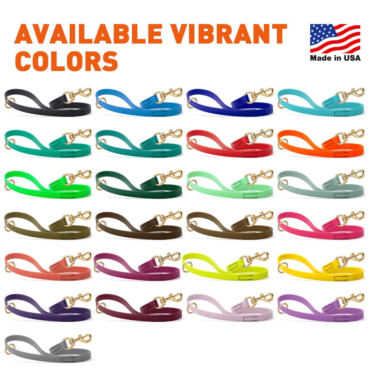 Viper BioThane Traffic Dog Lead - Brass Hardware