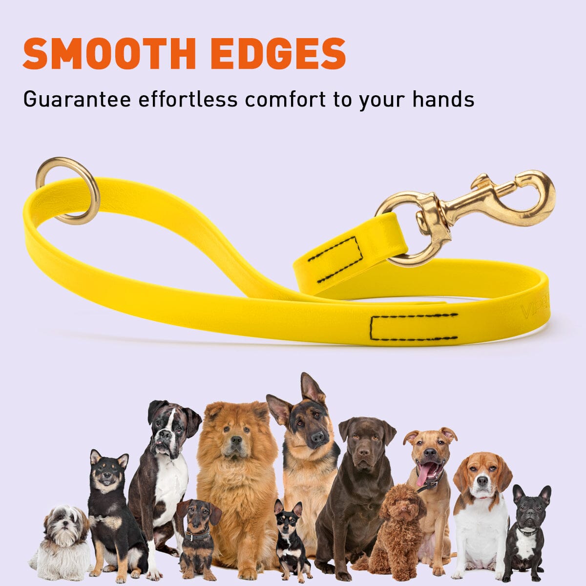 Viper BioThane Traffic Dog Lead - Brass Hardware