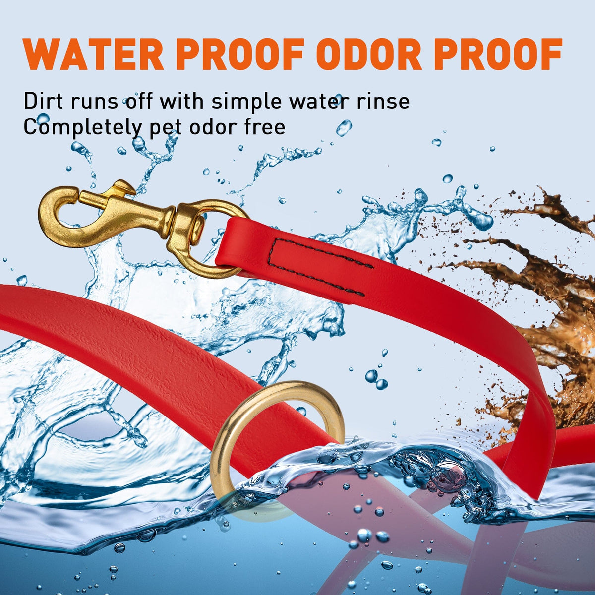 Viper BioThane Traffic Dog Lead - Brass Hardware