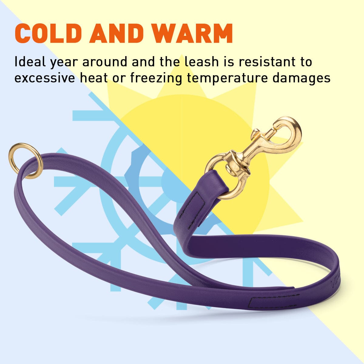 Viper BioThane Traffic Dog Lead - Brass Hardware