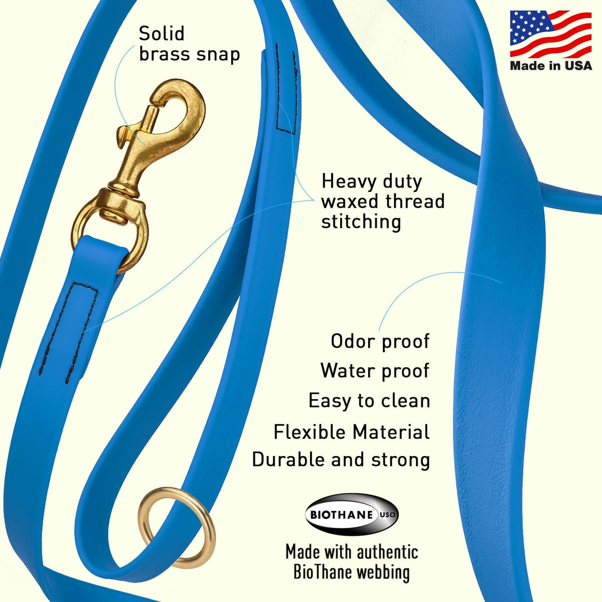 Dogline BioThane Working Dog Lead 6 ft