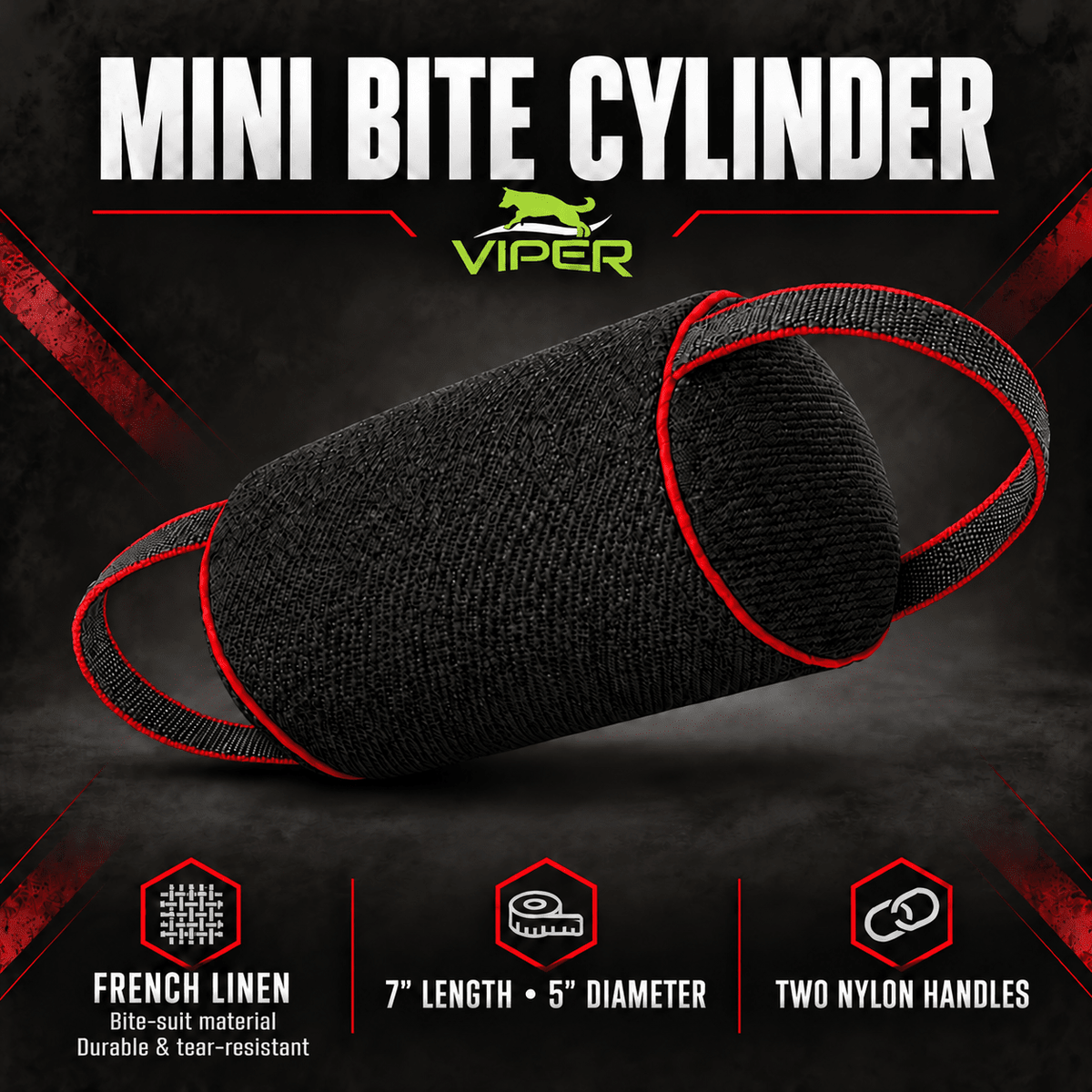 Viper French Linen Cylinder Mini Bite Roll