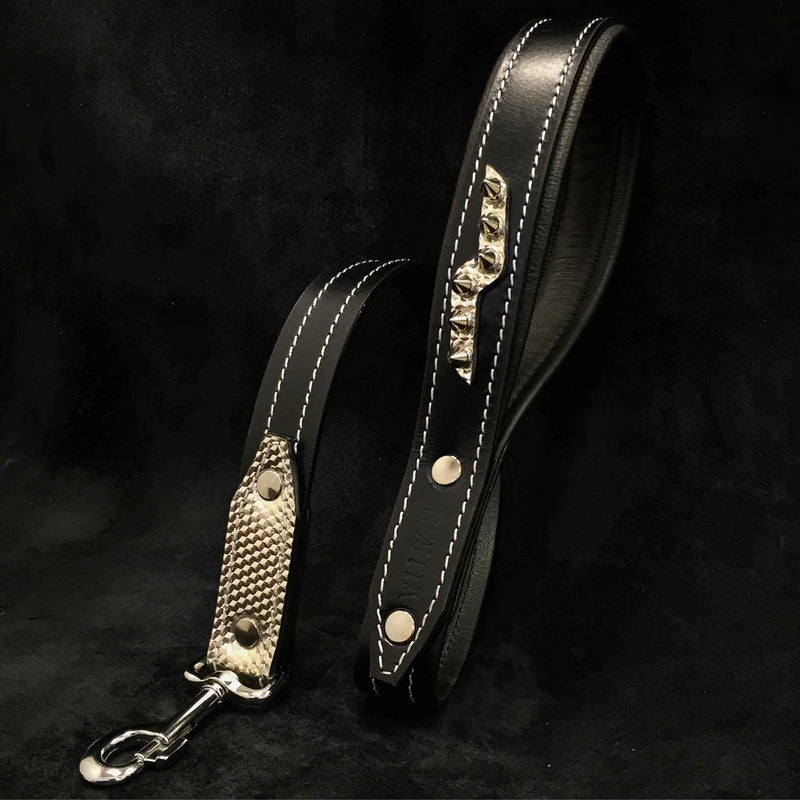 Bestia Platinum Leather Dog Leash