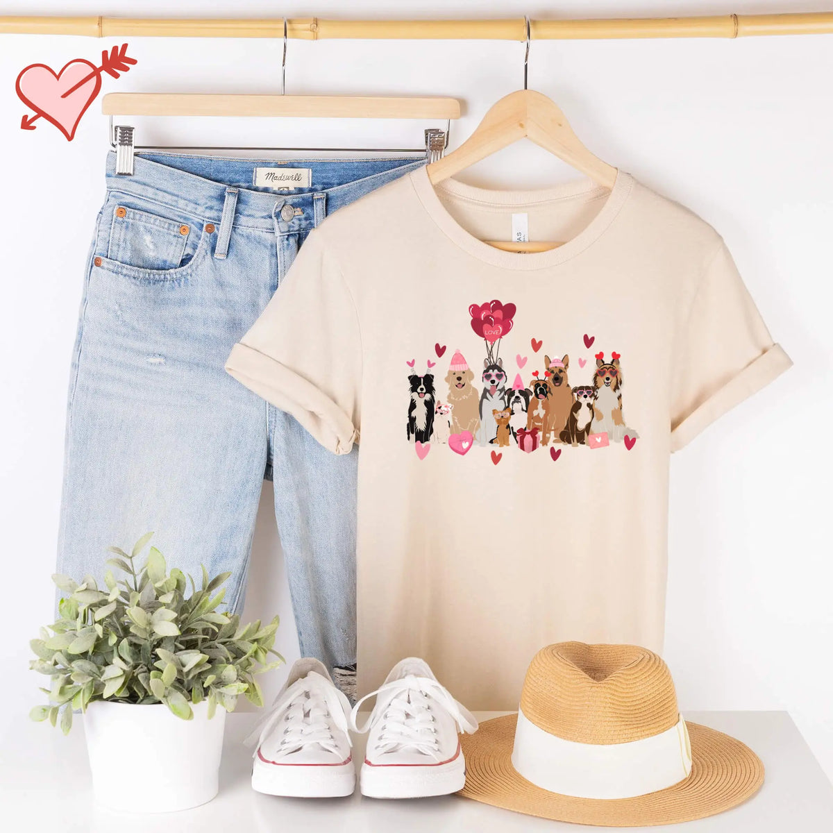 Valentines T-Shirt with Dogs