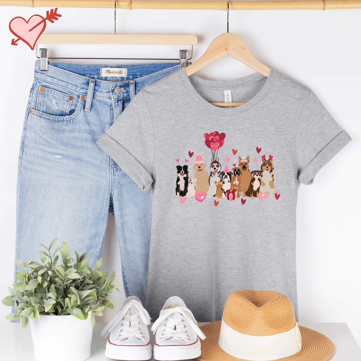 Valentines T-Shirt with Dogs