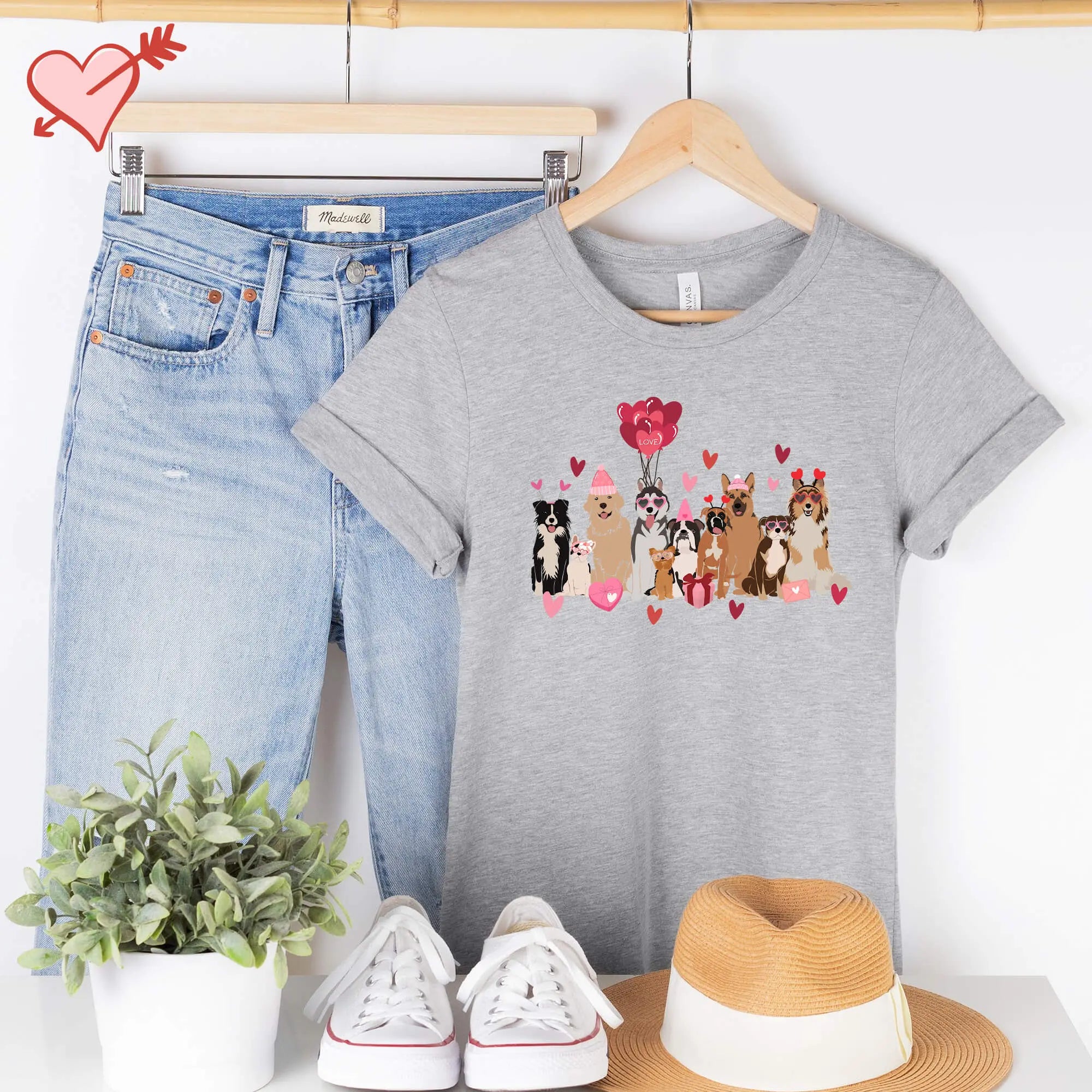 Valentines T-Shirt with Dogs