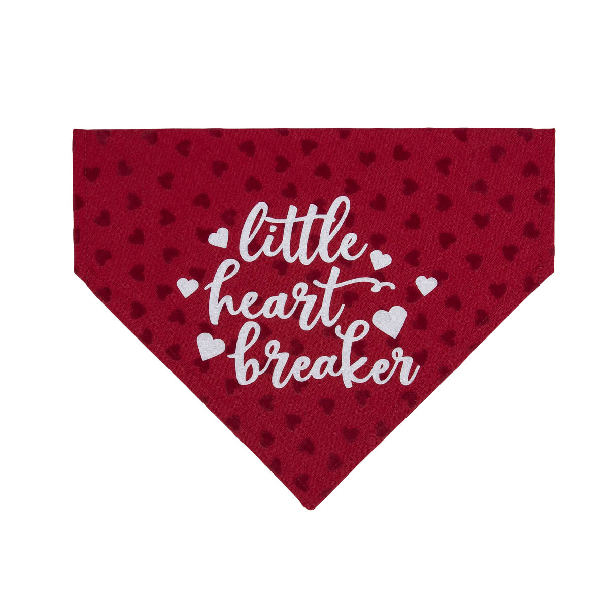 Valentines Day Flocked Hearts Dog Bandana