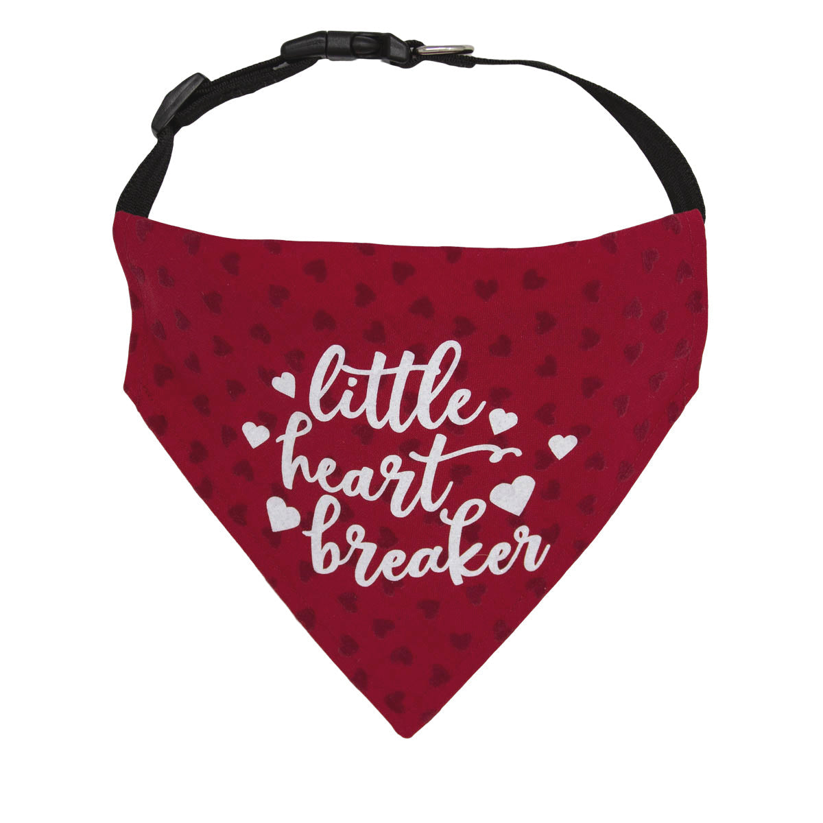 Valentines Day Flocked Hearts Dog Bandana