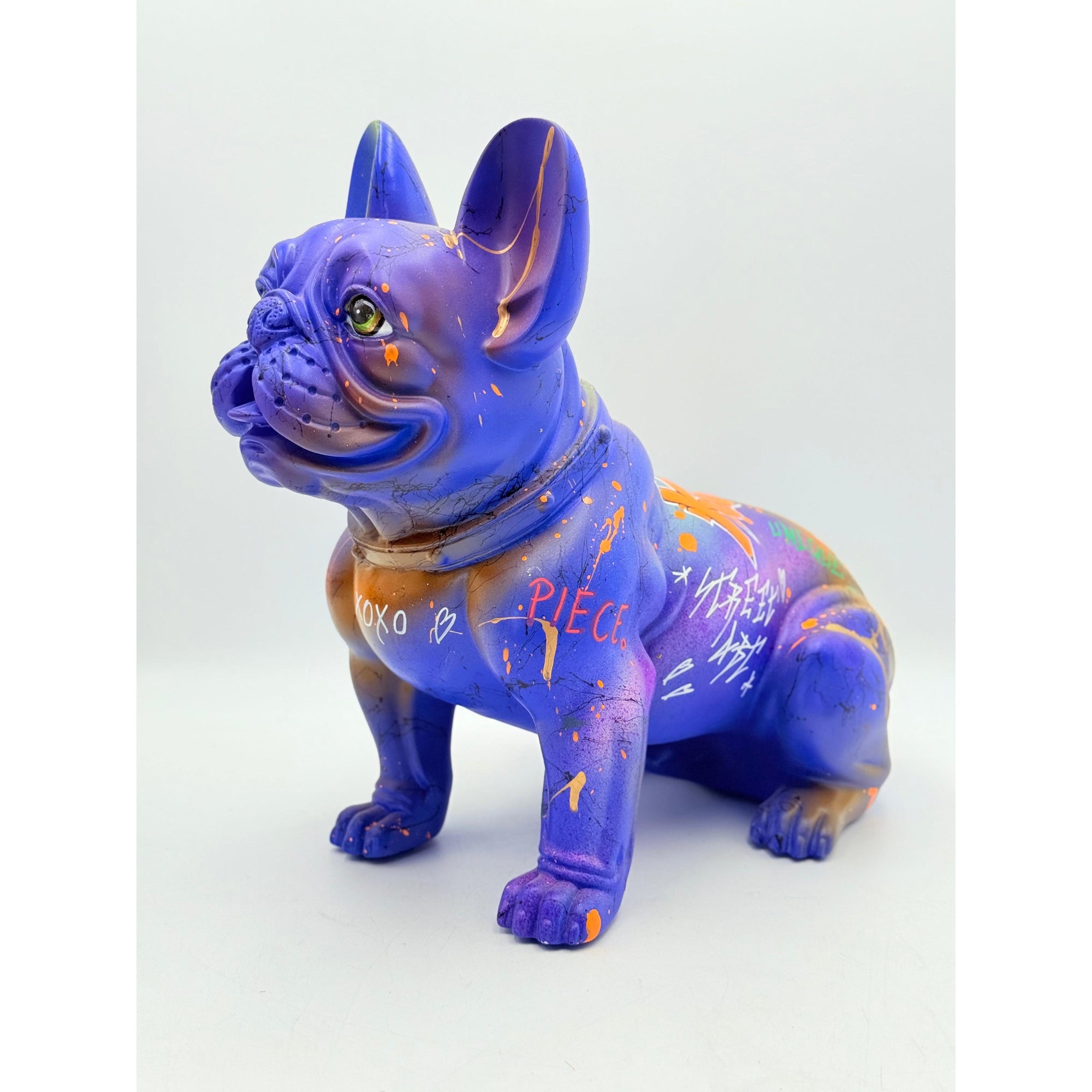 And Iconic French Bulldog Sculpture King Graffiti Style