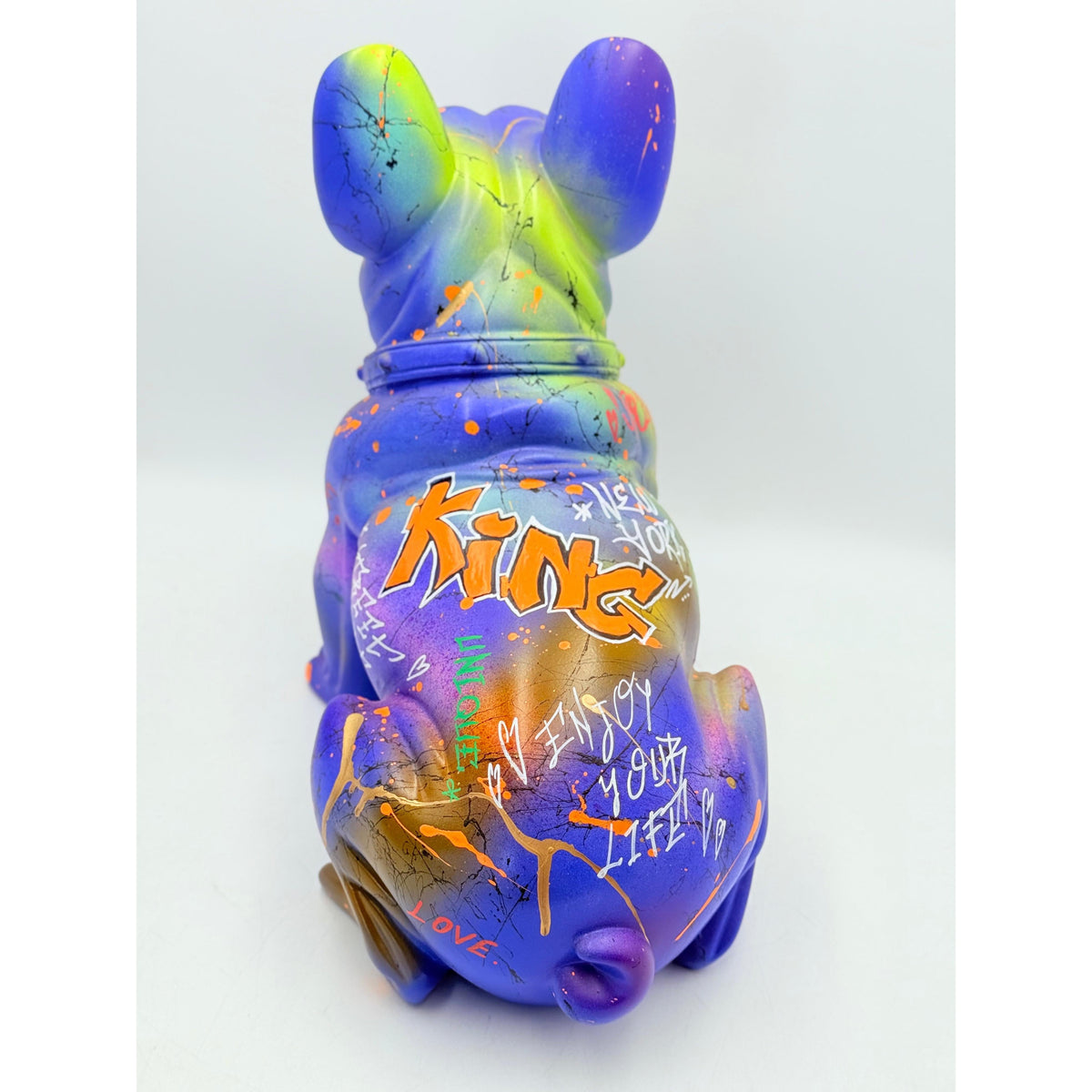 And Iconic French Bulldog Sculpture King Graffiti Style