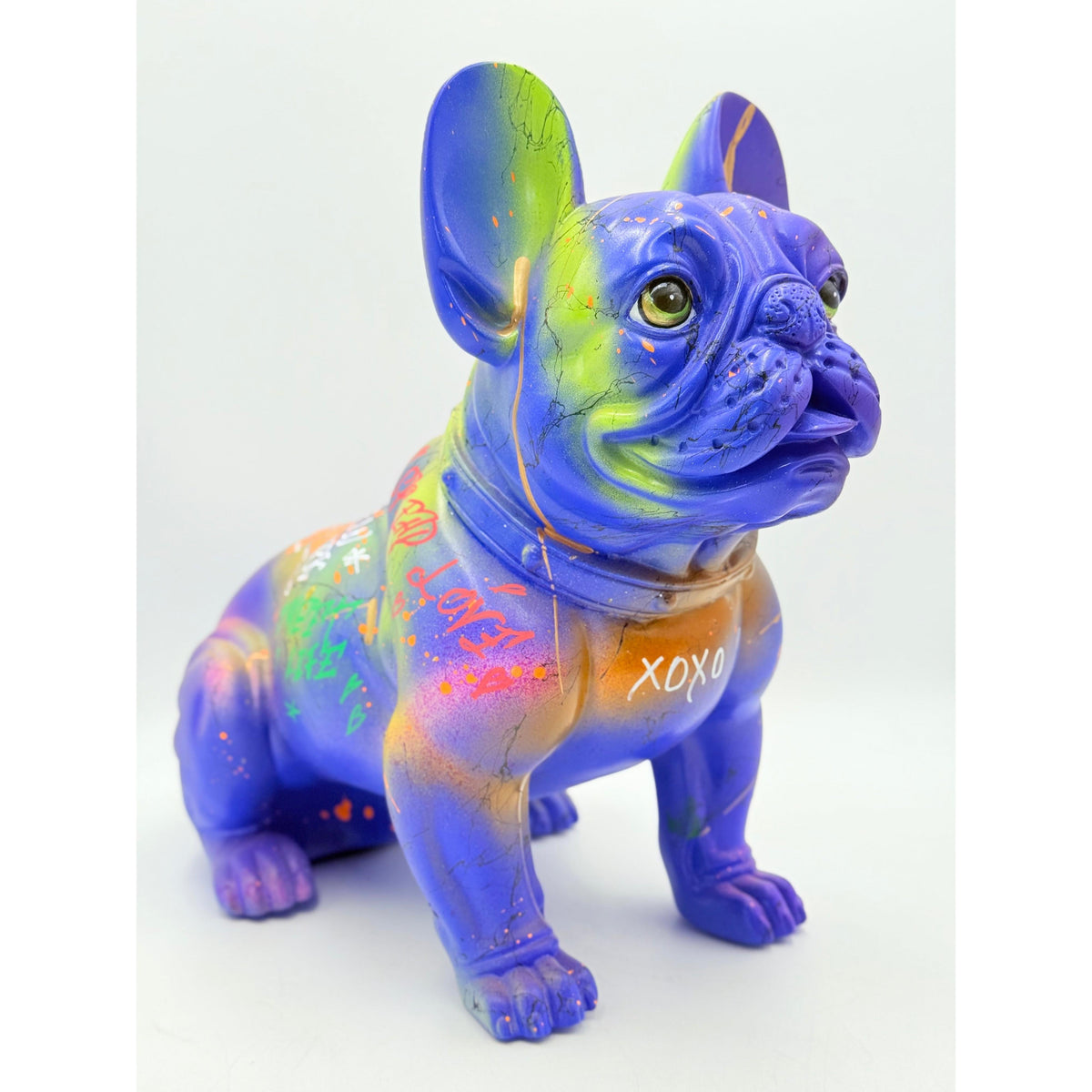 And Iconic French Bulldog Sculpture King Graffiti Style