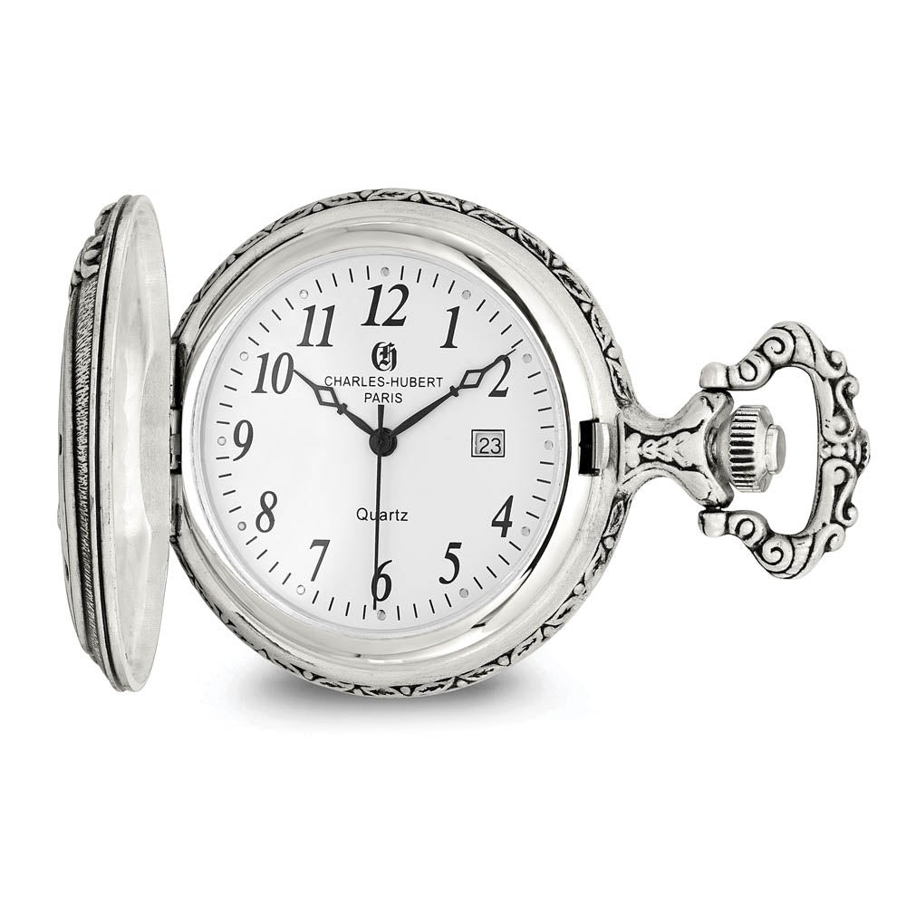Charles Hubert Antiqued Finish Horses Pocket Watch