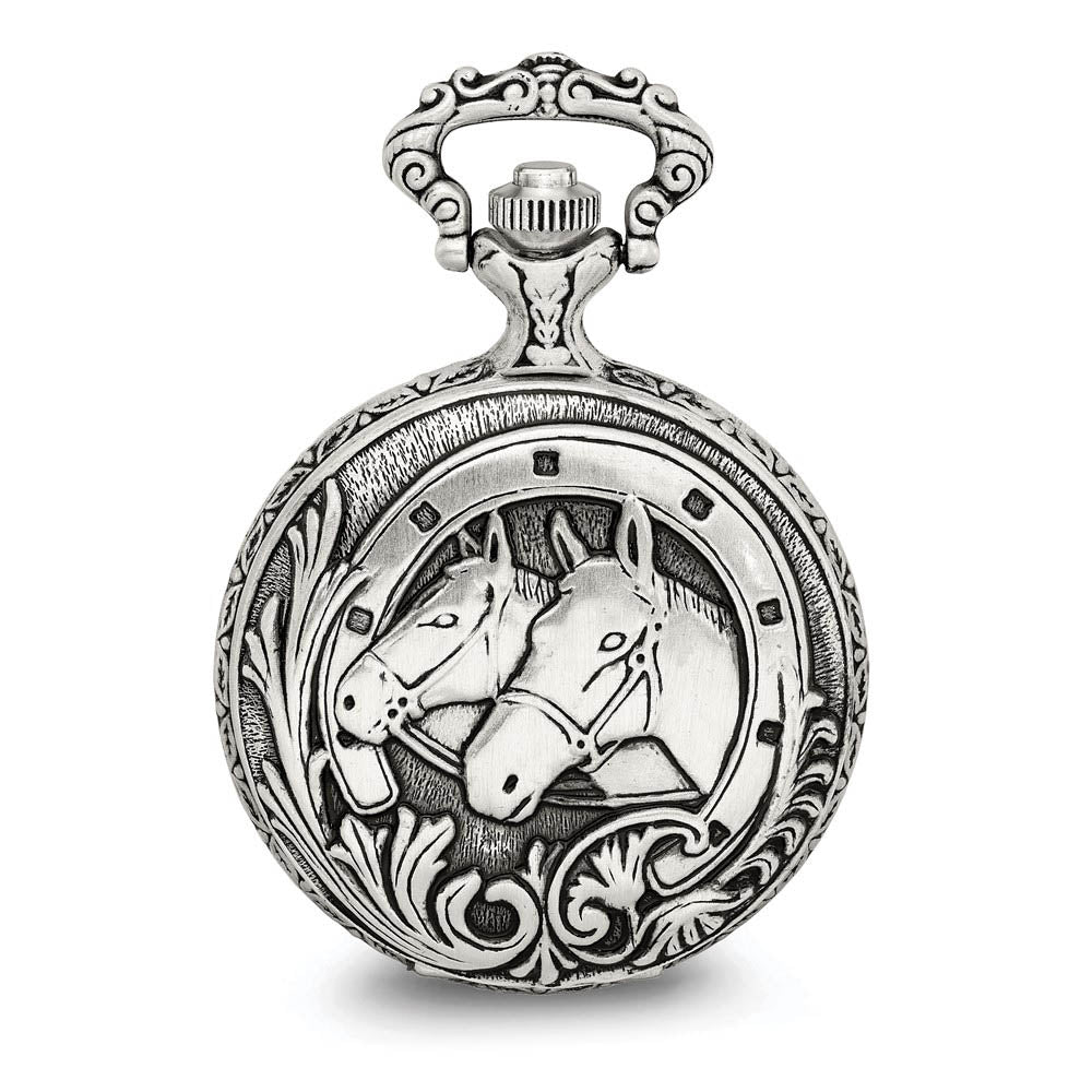 Charles Hubert Antiqued Finish Horses Pocket Watch
