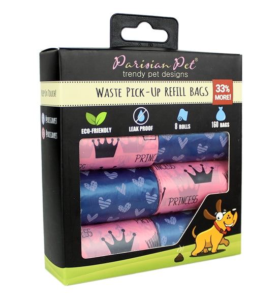 Parisian Pet Princess Hearts Waste Bags