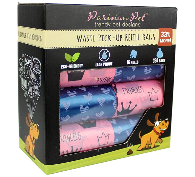 Parisian Pet Princess Hearts Waste Bags