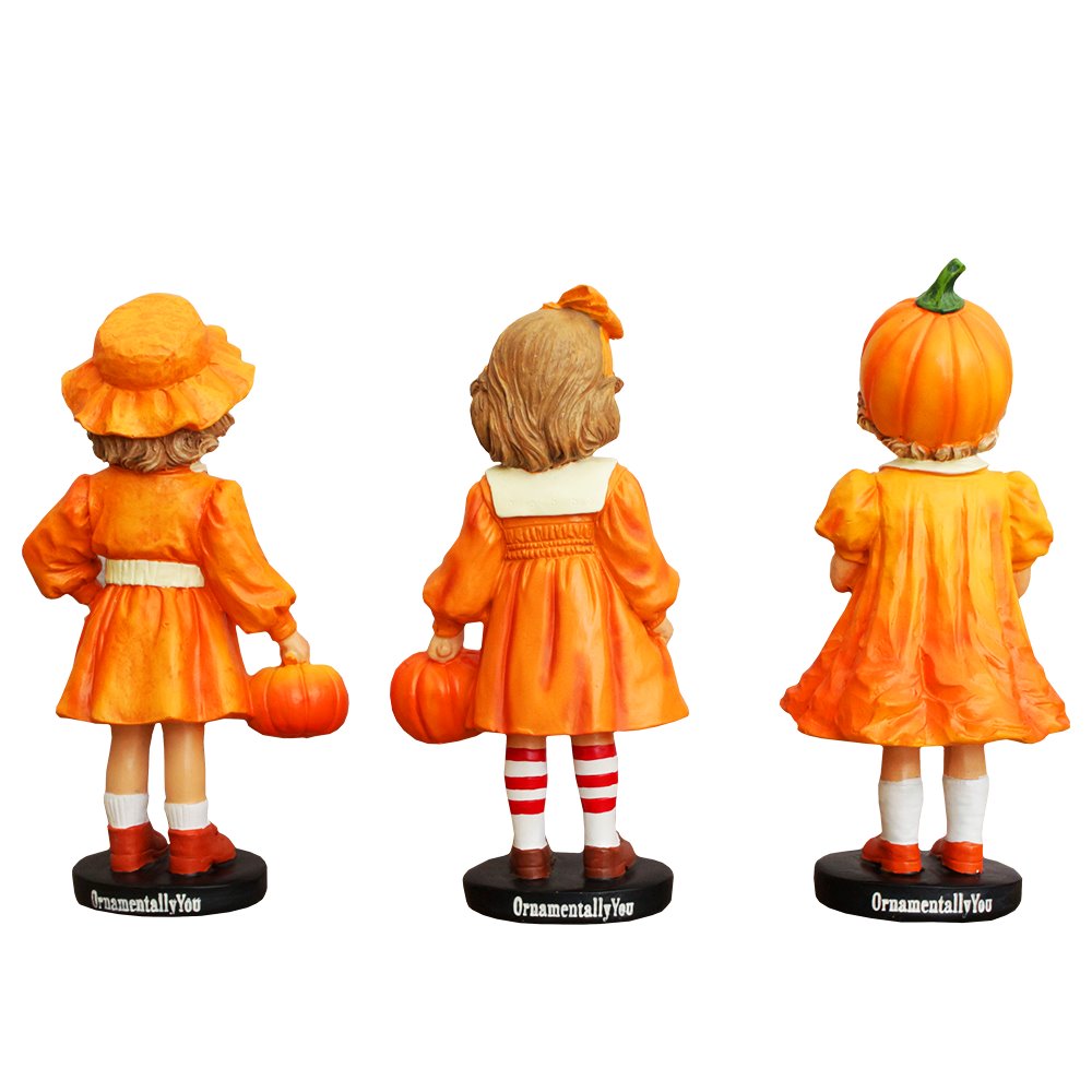 Inviting Pumpkin Girl Trio Set of Figurines, 6
