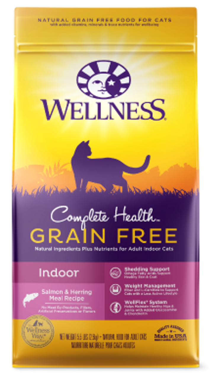 Wellness Complete Health Adult Grain Free Indoor Salmon and Herring Cat Food (5.5lb)