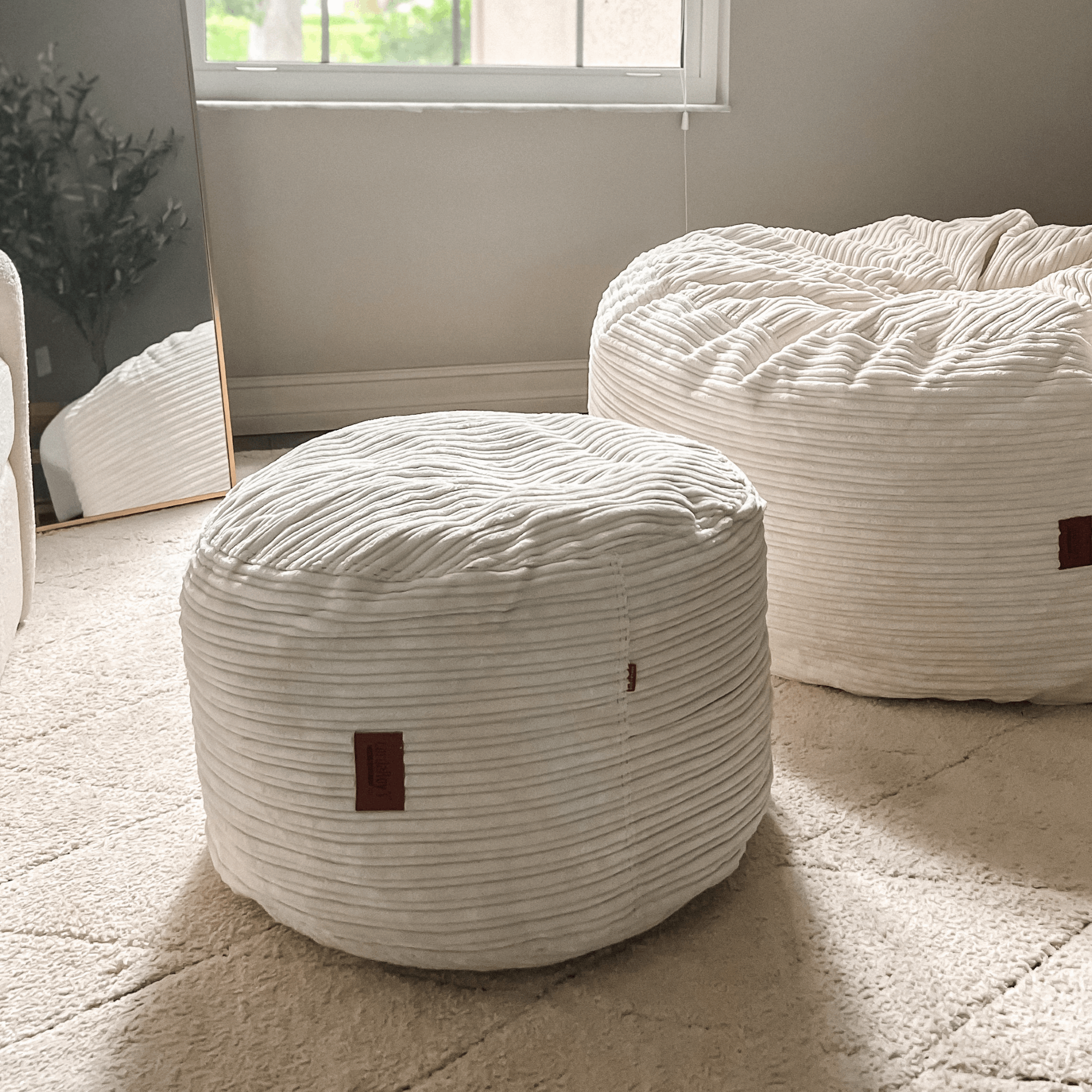 CordaRoy's Terry Corduroy Pouf Footstool Ottoman