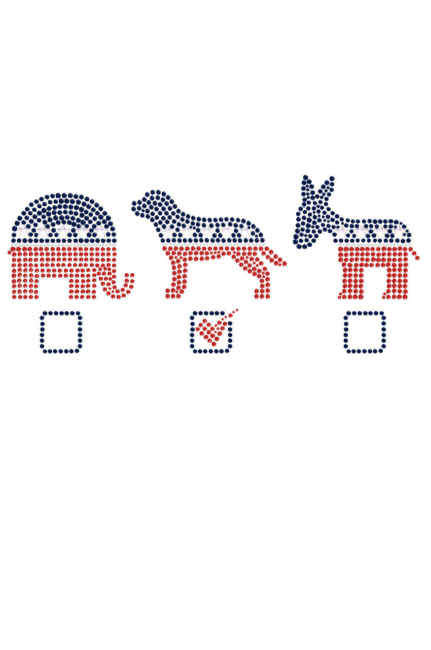 Vote Dog, Elephant, Donkey - Womens T-shirt