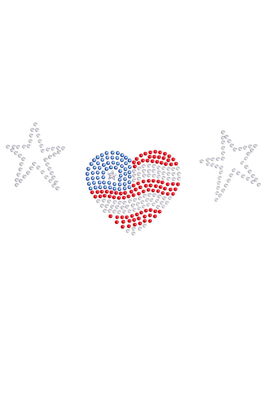 Patriotic Heart with Stars - Womens T-shirt