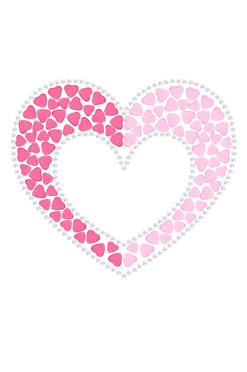 Pink & Light Pink Nailhead Hearts - Womens T-shirt