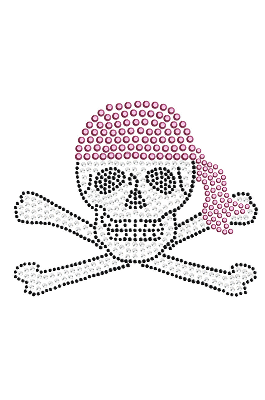 Skull with Pink Bandanna - Womens T-shirt