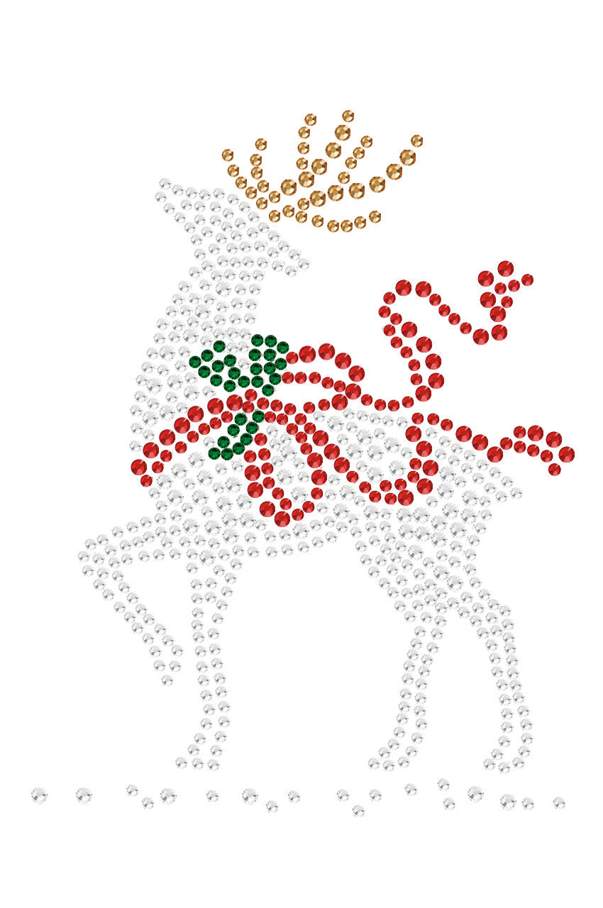 Reindeer with Red Bow - Womens Tee