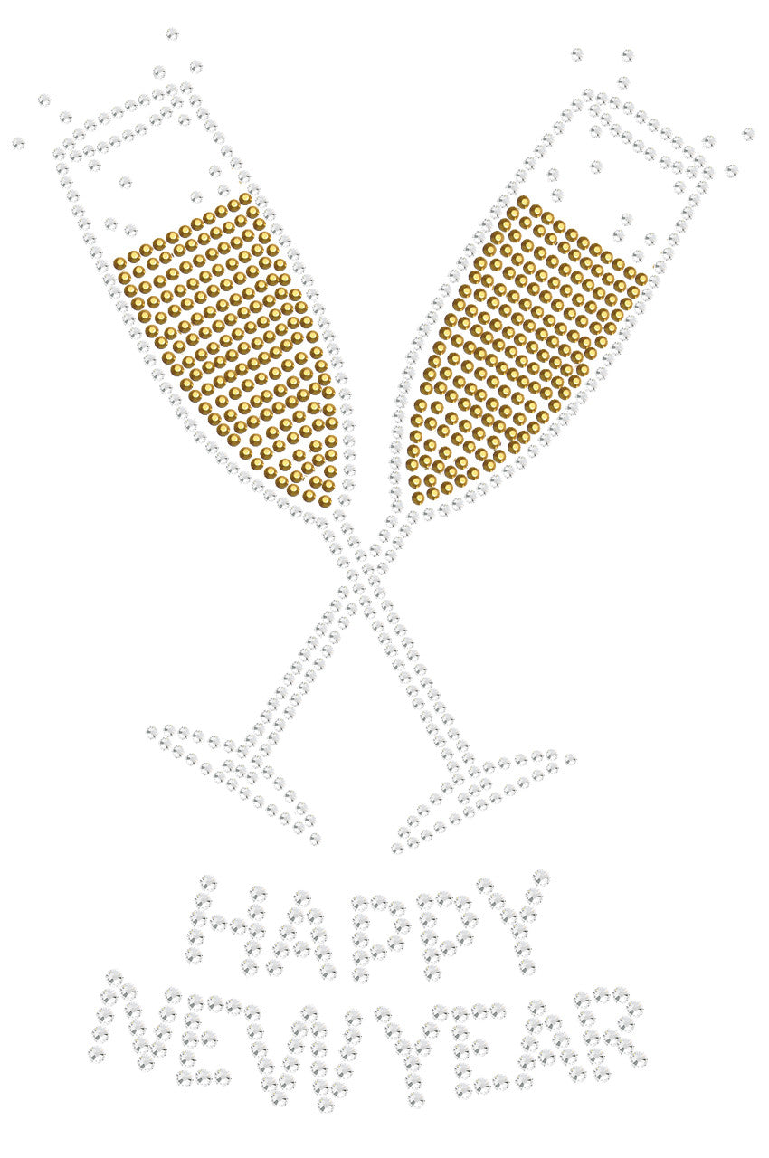 Happy New Year Champagne Glasses - Womens T-shirt