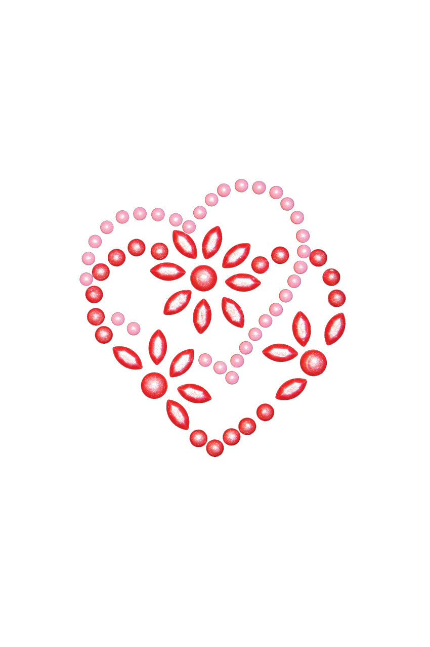 Pink & Red Flower Heart Bandanna