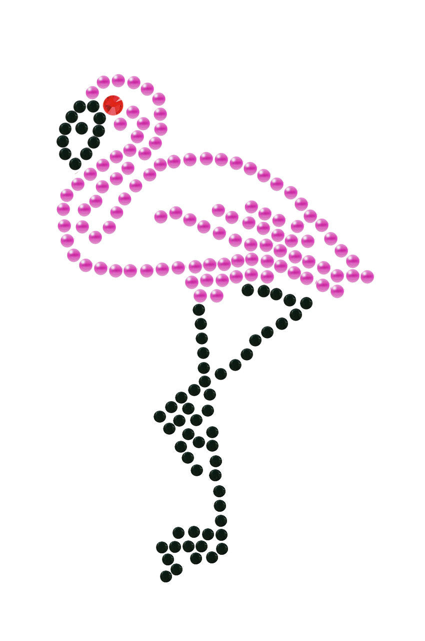Pink Flamingo with Black Legs (Small) - Womens T-shirt