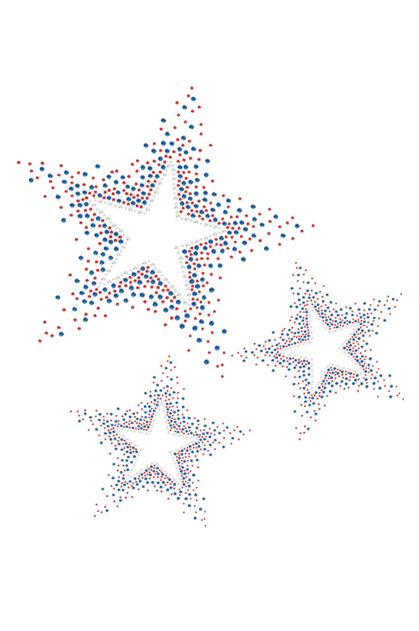 Three Stars (Red & Blue) - Womens T-shirt